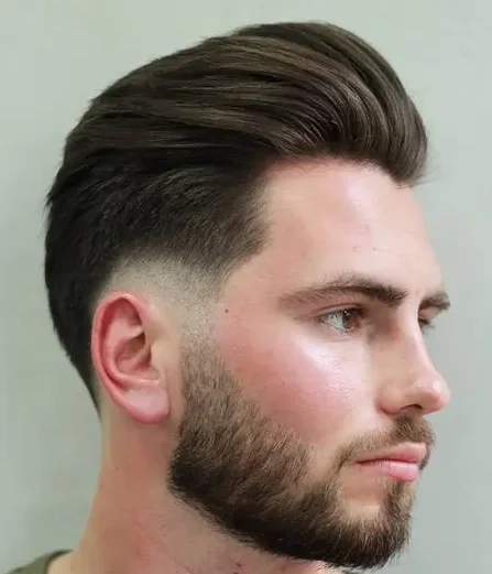 Pomp Top Mid Fade Haircut
