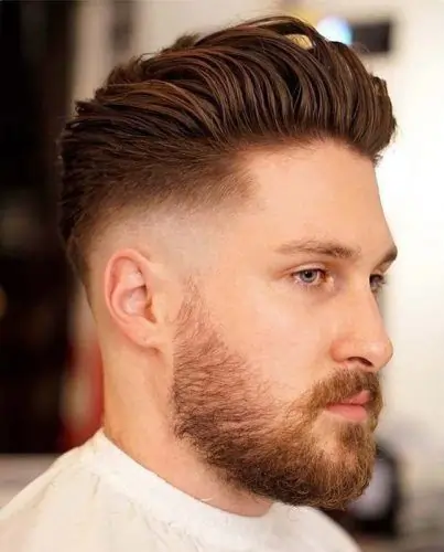 Slick Back Hair Mid Fade for men