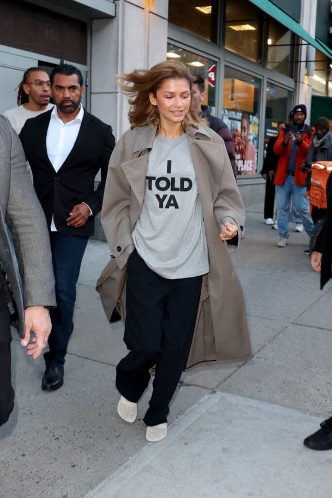 Zendaya in oversized coat