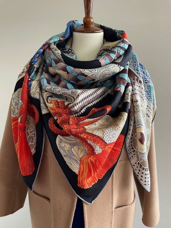 diverse and bold patterns in scarves, stoles, and shawls